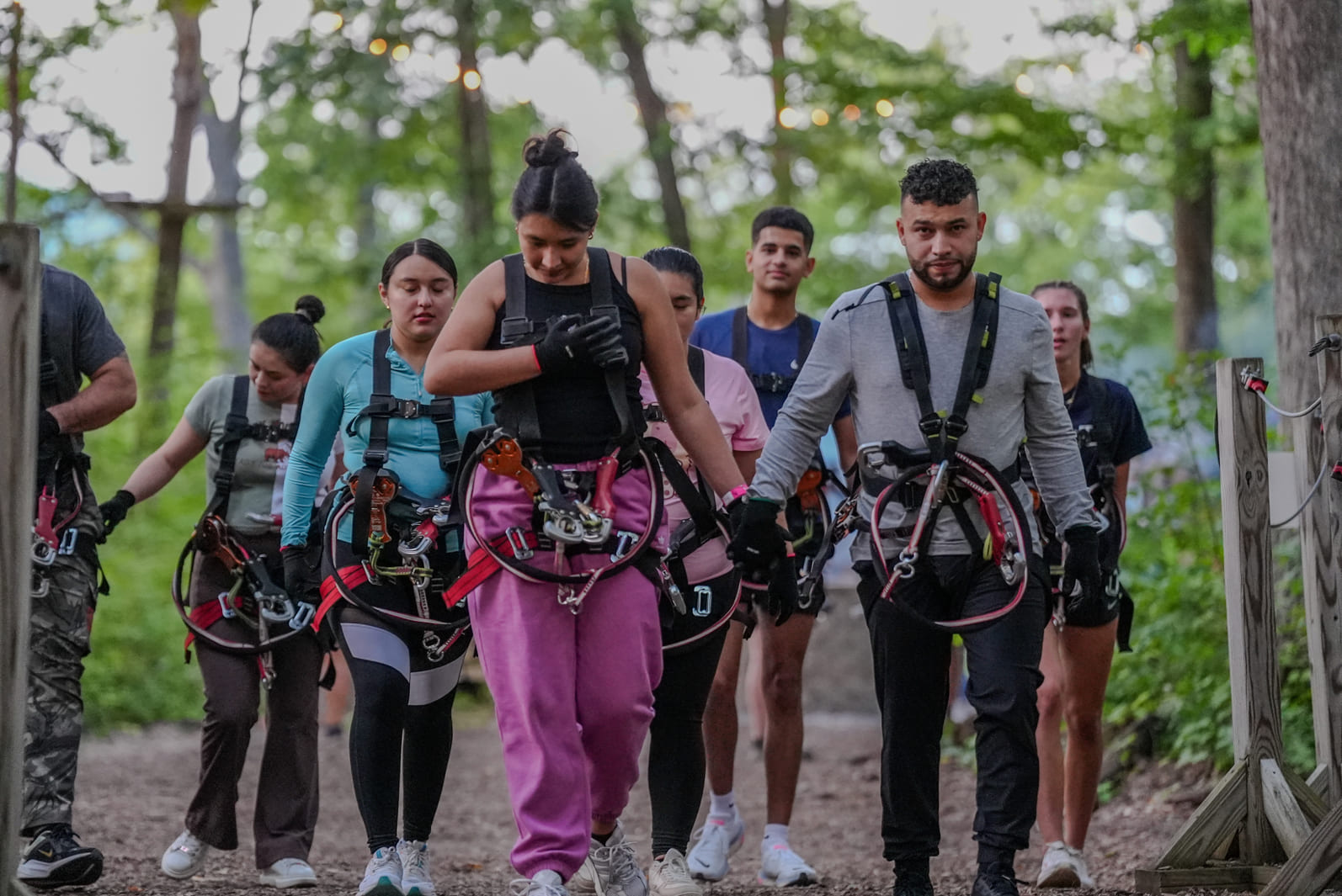 young people heading for an adventure park in NJ