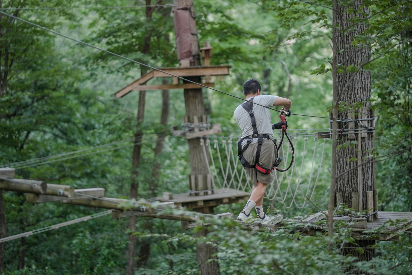 ropes course techniques at TreEscape